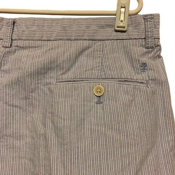 IZOD BLUE & WHITE STRIPED CASUAL SHORTS - Picture 2 of 4